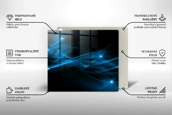 Tagliere in vetro temperato Fumo blu astratto