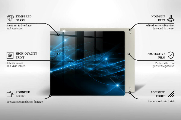 Tagliere in vetro temperato Fumo blu astratto