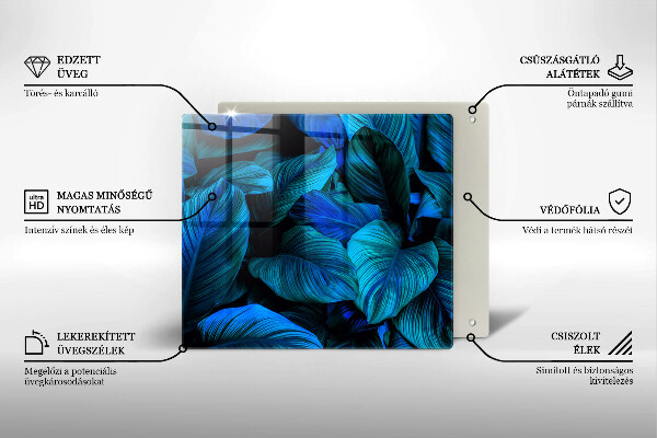 Tagliere in vetro temperato Foglie della vegetazione della giungla