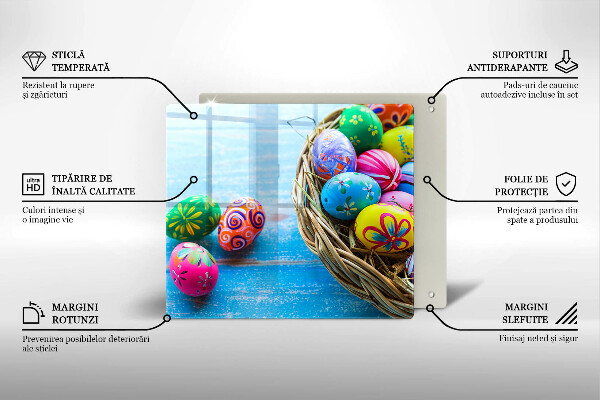 Tagliere in vetro temperato Uova di Pasqua Uova di Pasqua