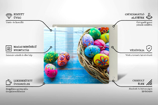 Tagliere in vetro temperato Uova di Pasqua Uova di Pasqua