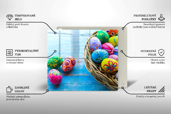 Tagliere in vetro temperato Uova di Pasqua Uova di Pasqua