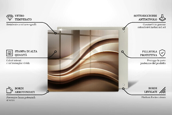 Tagliere in vetro temperato Linee delicate di astrazione