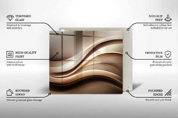 Tagliere in vetro temperato Linee delicate di astrazione