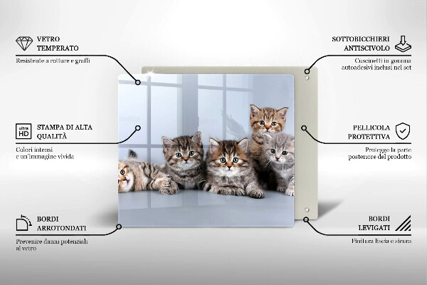 Tagliere in vetro temperato Piccoli e dolci gattini