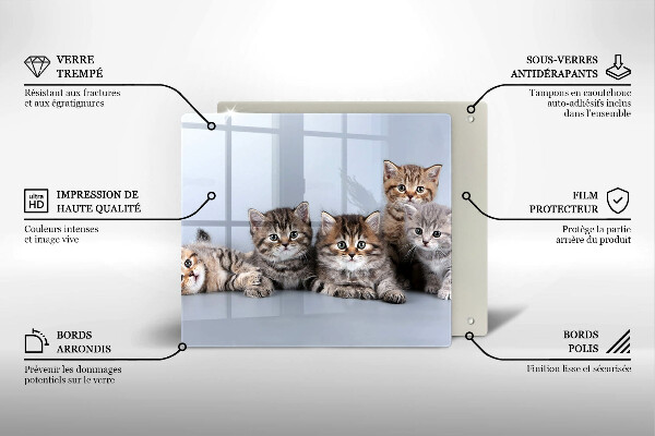 Tagliere in vetro temperato Piccoli e dolci gattini