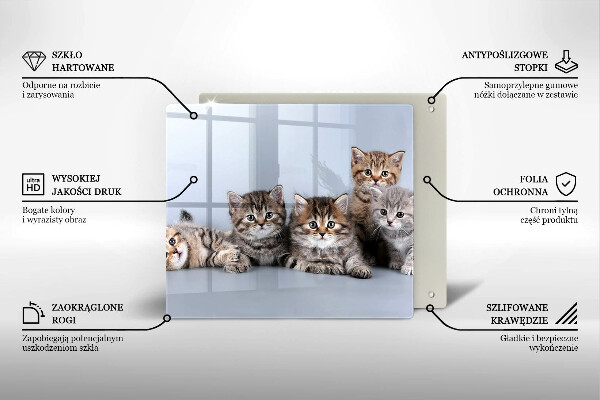 Tagliere in vetro temperato Piccoli e dolci gattini