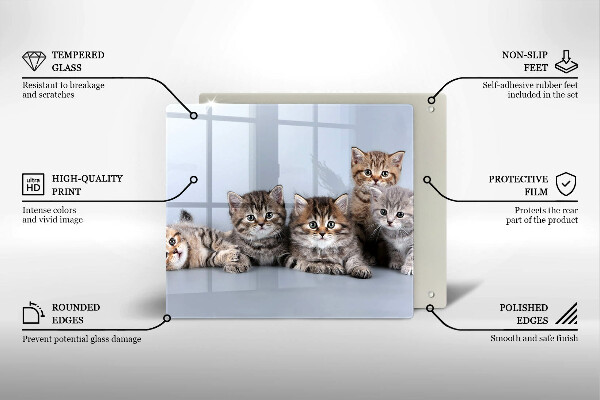 Tagliere in vetro temperato Piccoli e dolci gattini