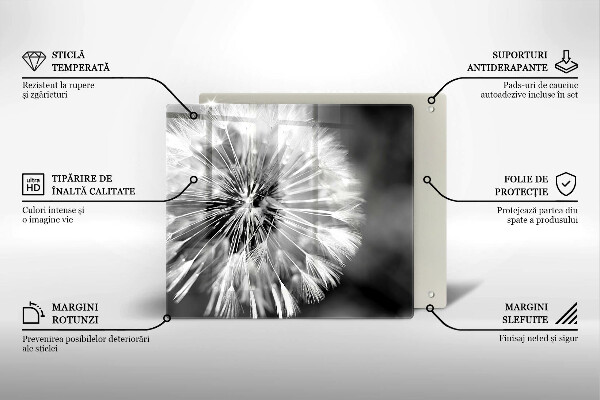 Tagliere in vetro temperato Un delicato dente di leone