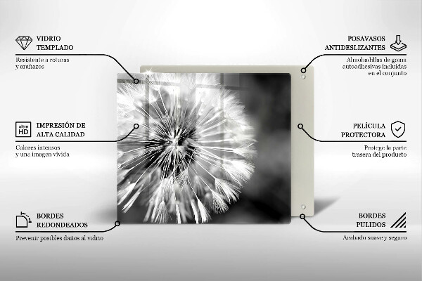 Tagliere in vetro temperato Un delicato dente di leone