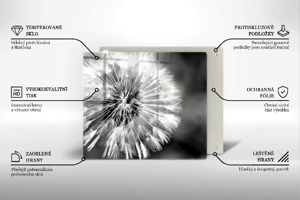 Tagliere in vetro temperato Un delicato dente di leone