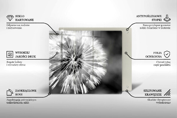 Tagliere in vetro temperato Un delicato dente di leone