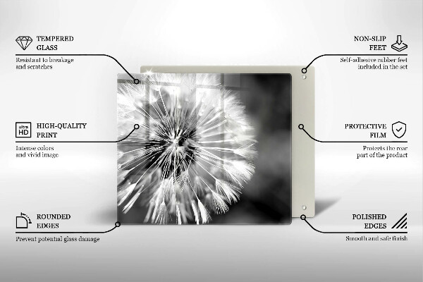 Tagliere in vetro temperato Un delicato dente di leone