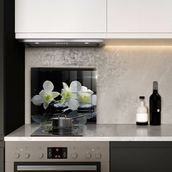 Tagliere in vetro temperato Fiori bianchi nell'acqua Zen