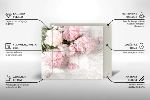 Tagliere in vetro temperato Delicati fiori di rose