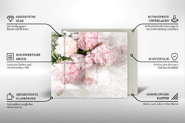 Tagliere in vetro temperato Delicati fiori di rose