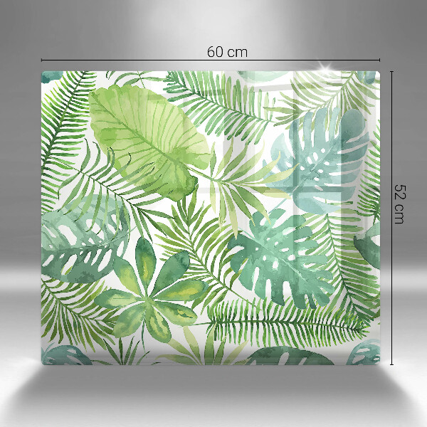 Tagliere in vetro temperato Foglie boho dell'acquerello