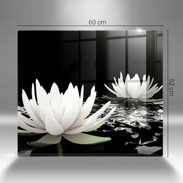 Tagliere in vetro temperato Gigli bianchi sull'acqua