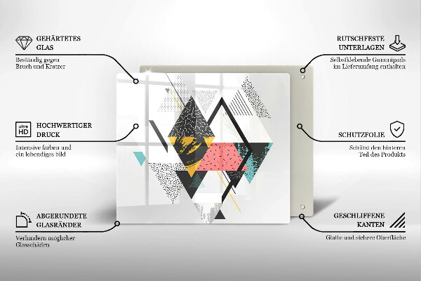 Tagliere in vetro temperato Triangoli astratti