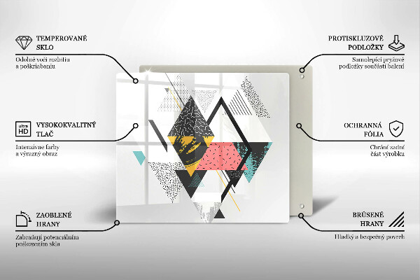 Tagliere in vetro temperato Triangoli astratti