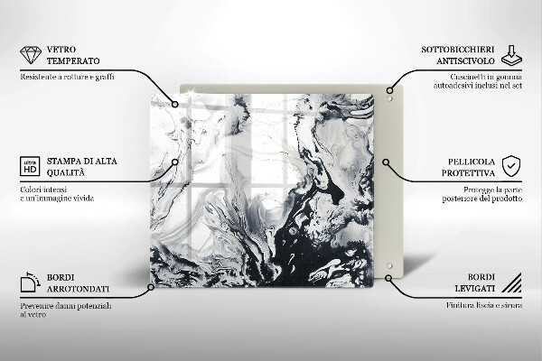 Tagliere in vetro temperato Astrazione dell'inchiostro