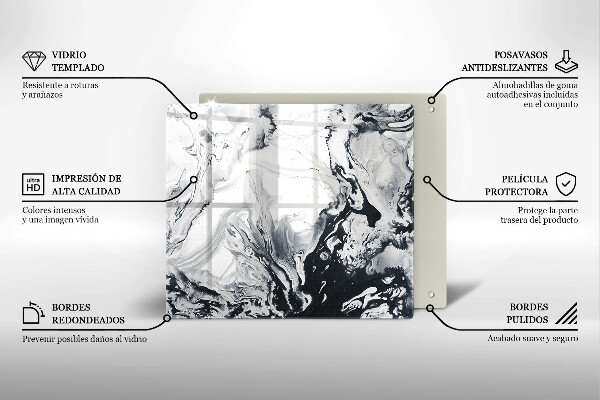 Tagliere in vetro temperato Astrazione dell'inchiostro