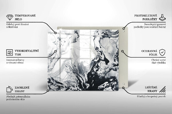 Tagliere in vetro temperato Astrazione dell'inchiostro