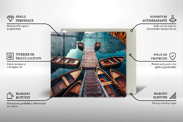 Tagliere in vetro temperato Barche sul lago