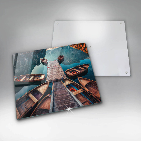 Tagliere in vetro temperato Barche sul lago