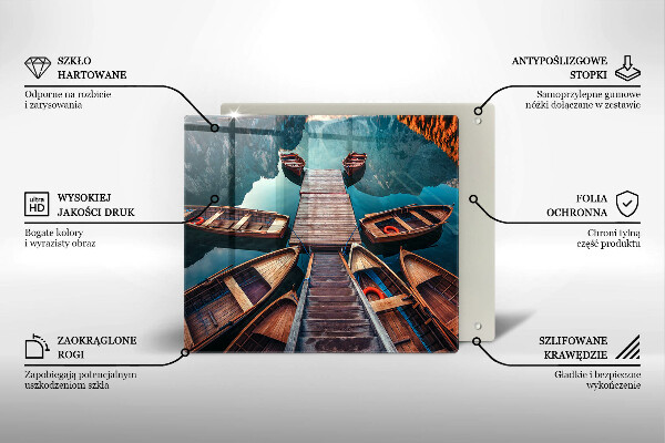 Tagliere in vetro temperato Barche sul lago
