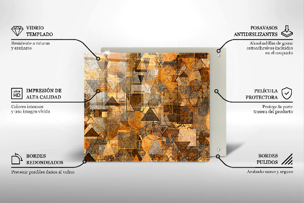 Tagliere in vetro temperato Modello senza giunture di figure geometriche