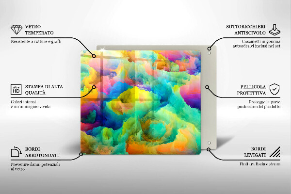 Tagliere in vetro temperato Astrazione colorata