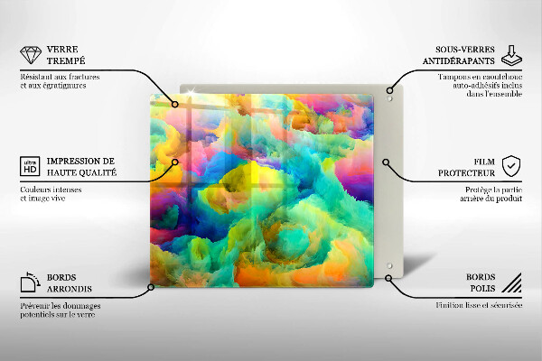 Tagliere in vetro temperato Astrazione colorata