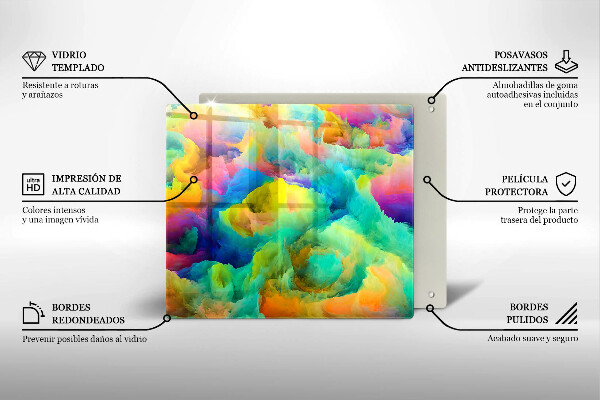 Tagliere in vetro temperato Astrazione colorata