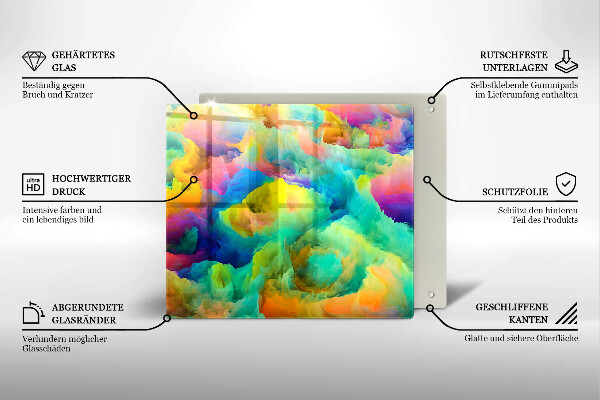 Tagliere in vetro temperato Astrazione colorata