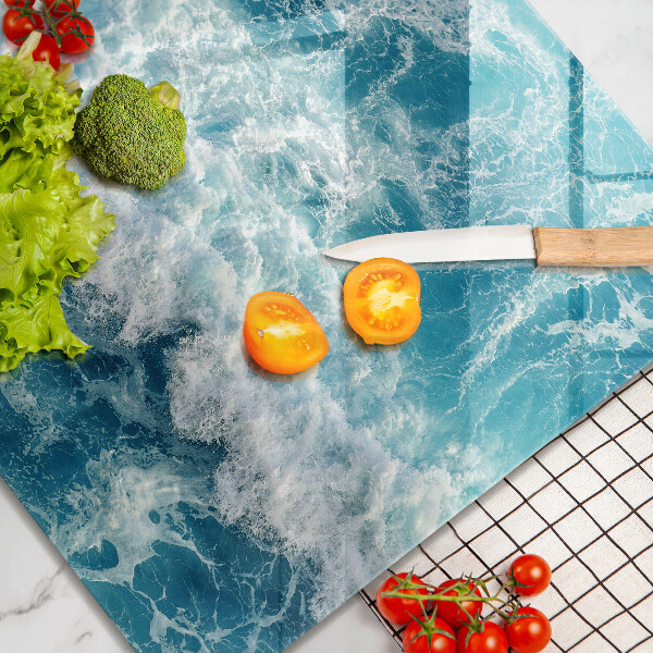 Tagliere in vetro temperato Onde dell'acqua di mare