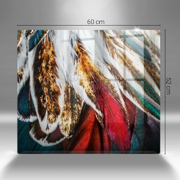 Tagliere in vetro temperato Piume di uccelli boho