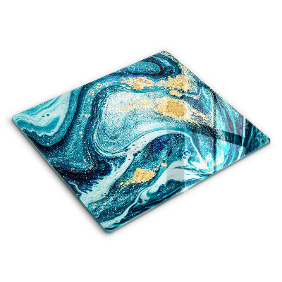 Tagliere in vetro Astrazione dell'oro blu