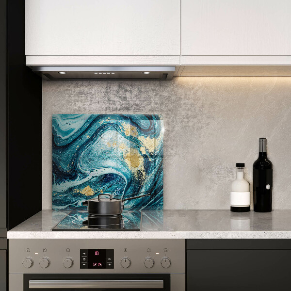 Tagliere in vetro Astrazione dell'oro blu