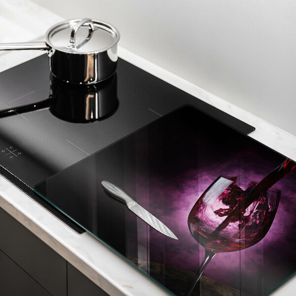 Tagliere in vetro temperato Un bicchiere di vino