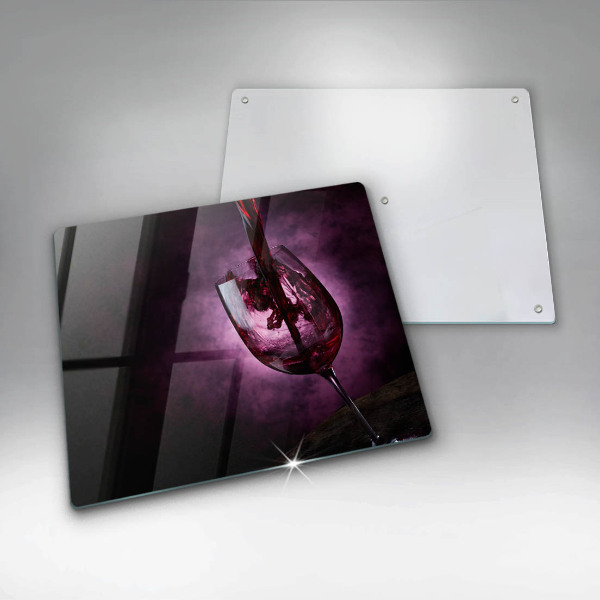 Tagliere in vetro temperato Un bicchiere di vino