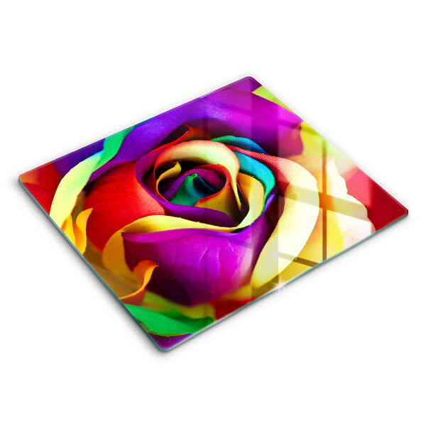 Tagliere in vetro temperato Petali di rosa colorati