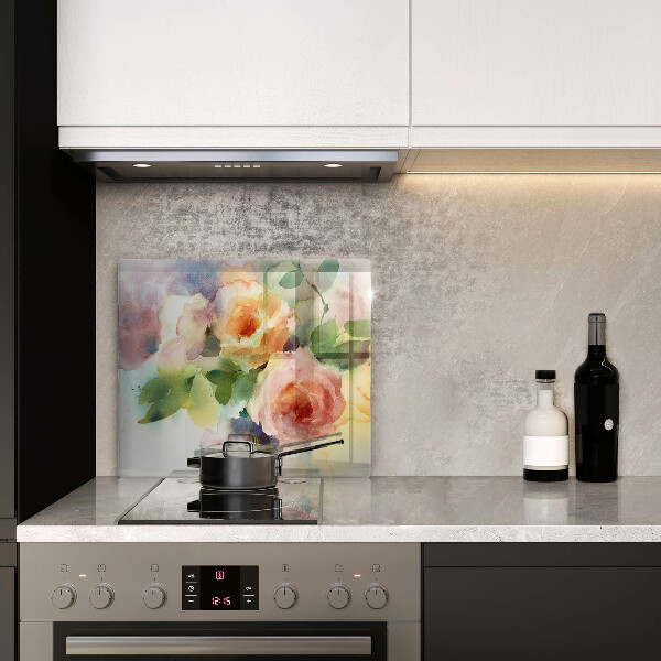 Tagliere in vetro temperato Fiori dipinti