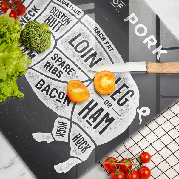 Tagliere in vetro Carne di maiale di maiale