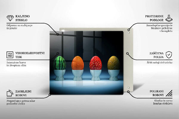 Tagliere in vetro temperato Uova di frutta astratte
