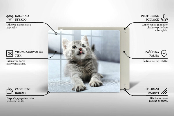 Tagliere in vetro temperato Piccolo gattino carino