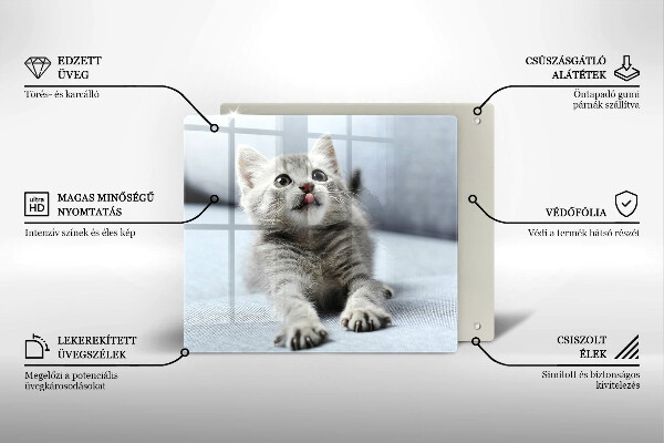 Tagliere in vetro temperato Piccolo gattino carino