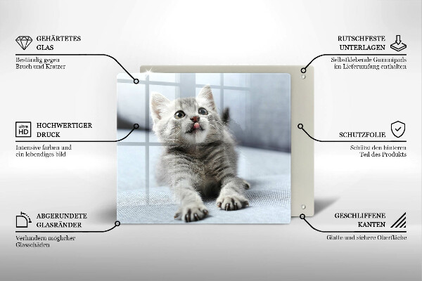 Tagliere in vetro temperato Piccolo gattino carino