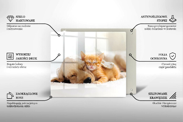 Tagliere in vetro temperato Animali cane e gatto