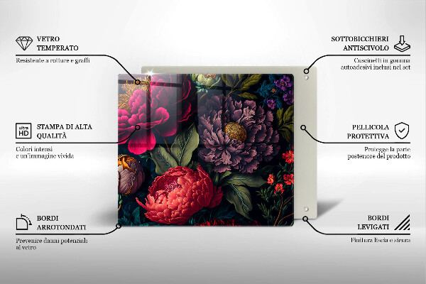 Tagliere in vetro Bellissimi fiori